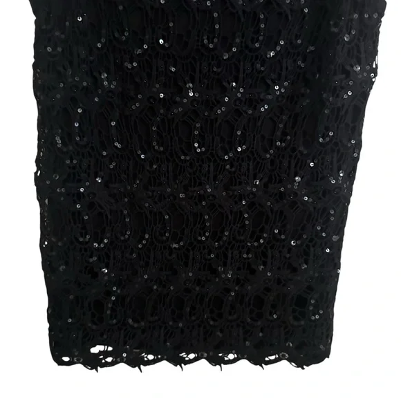 WHBM Black Crochet Sequin Tank Top Size Medium - Picture 5 of 8